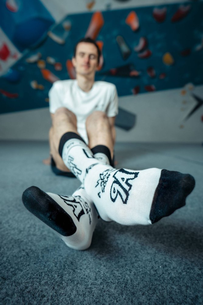 New PAF! Socks by Adam Ondra White - Size: 36 - 41