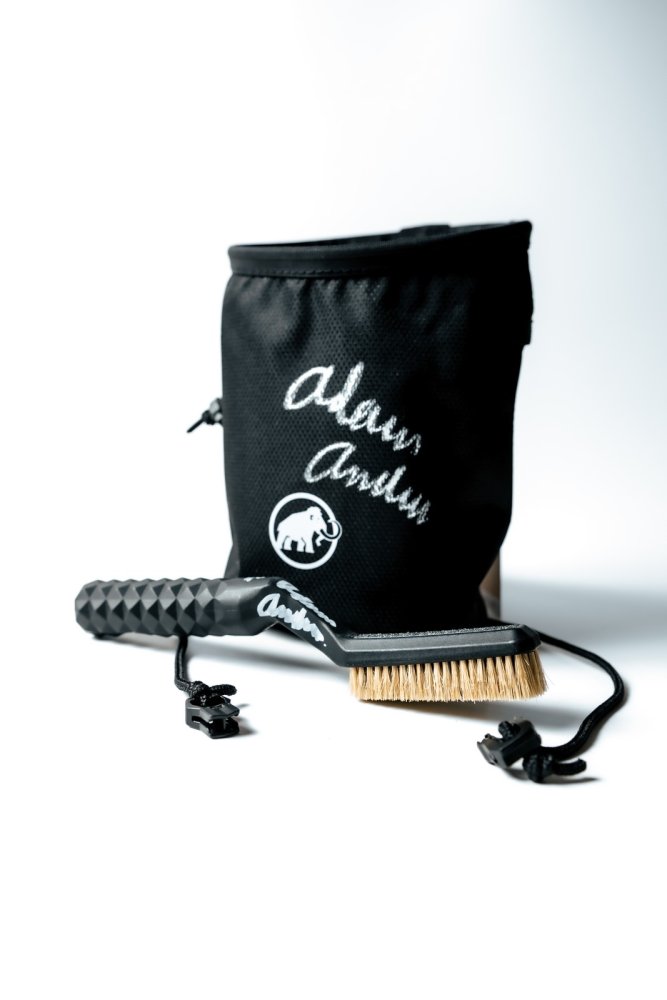Dark Black Chalk Bag Hand-Signed by Adam Ondra