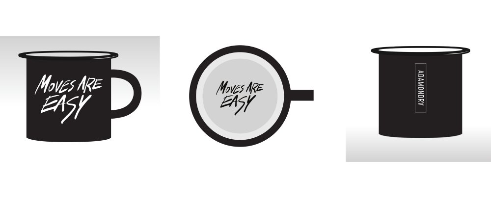 Adam Ondra "Moves Are Easy" enamel mug visualization