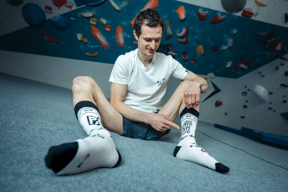 New PAF! Socks by Adam Ondra White - Size: 36 - 41