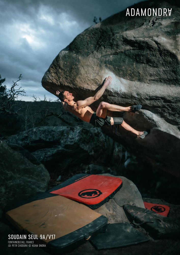 New Soudain Seul 9A Poster Hand-signed by Adam Ondra - Size: A3 - 29.7 x 42 cm (11.7 x 16.5 in)