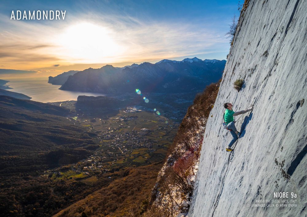 New Niobe 9a Poster Hand-signed by Adam Ondra (landscape) - Size: A3 - 29.7 x 42 cm (11.7 x 16.5 in)