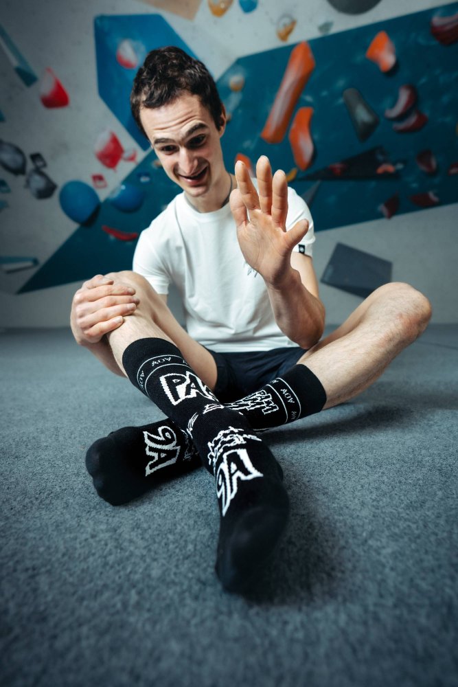 New PAF! Socks by Adam Ondra Black - Size: 42 - 46