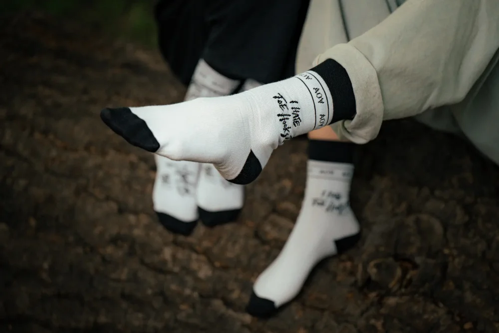 I Hate Toehooks Socks by Adam Ondra, white - Size: 42 - 46