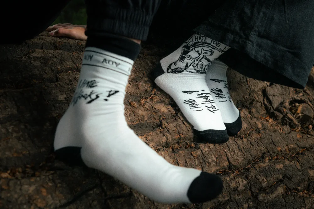 I Hate Toehooks Socks by Adam Ondra, white - Size: 42 - 46