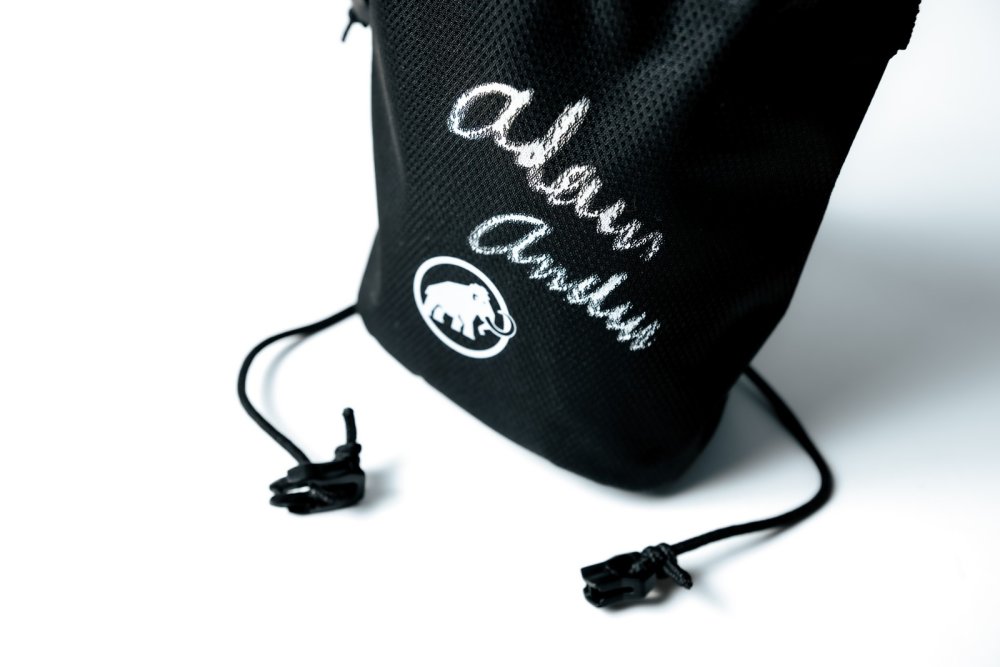 Dark Black Chalk Bag Hand-Signed by Adam Ondra