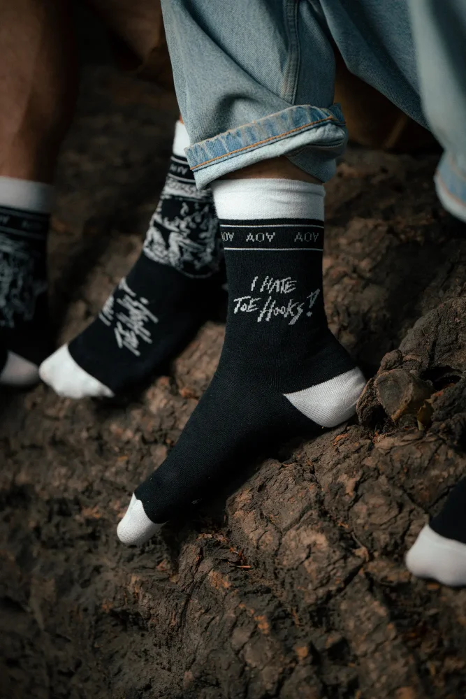 I Hate Toehooks Socks by Adam Ondra, black - Size: 42 - 46