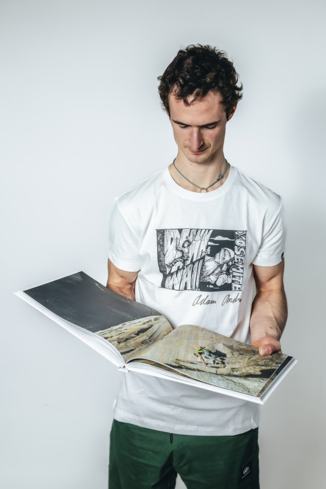 Dawn Wall T-Shirt White (UNISEX) - Size: M, Hand-signed by AO: Hand-signed by Adam