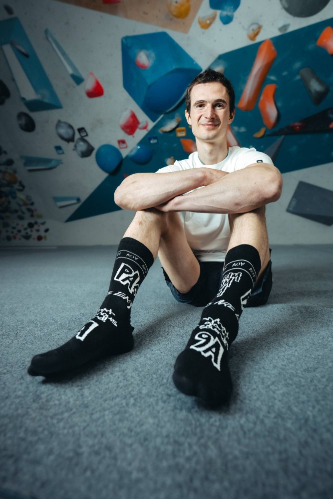 PAF! Socks by Adam Ondra Black - Size: 42 - 46