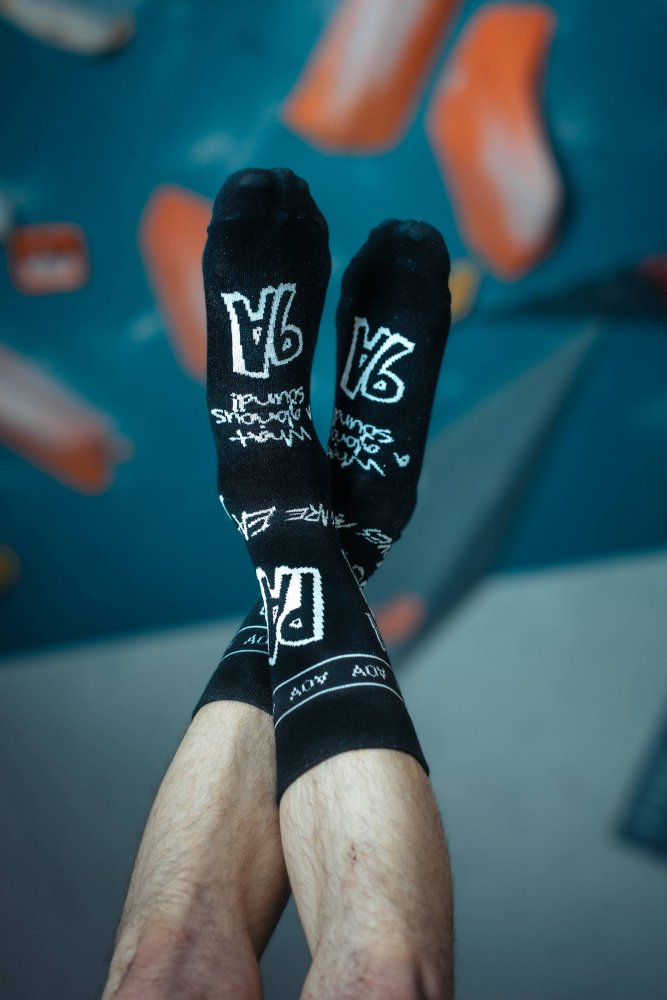 PAF! Socks by Adam Ondra Black - Size: 42 - 46