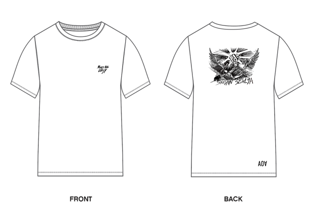 Soudain Seul 9A T-Shirt White (UNISEX) - Size: XL, Hand-signed by AO: Hand-signed by Adam