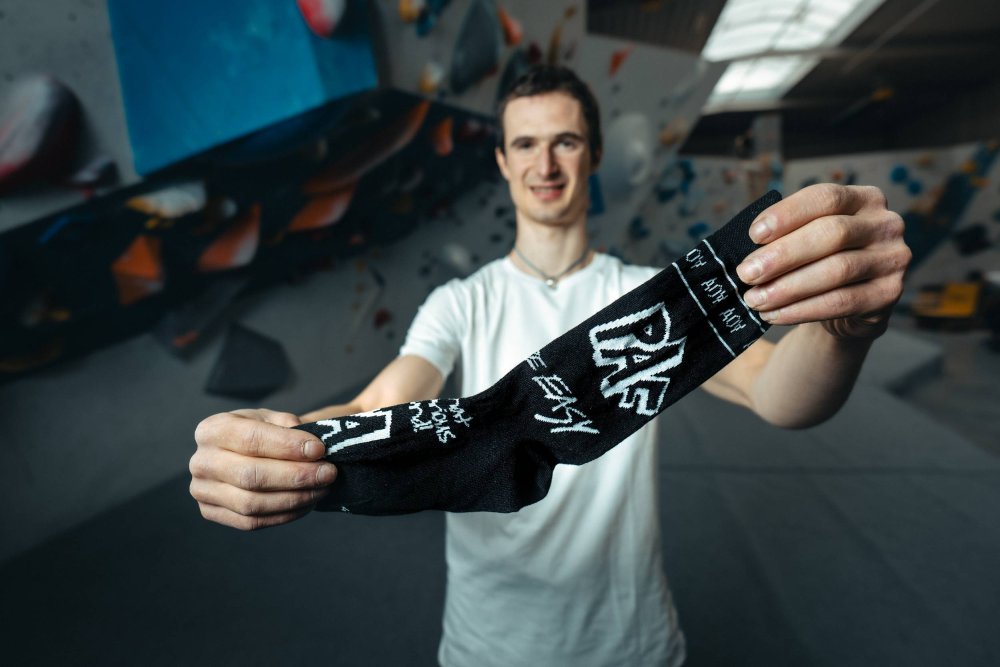 PAF! Socks by Adam Ondra Black - Size: 42 - 46
