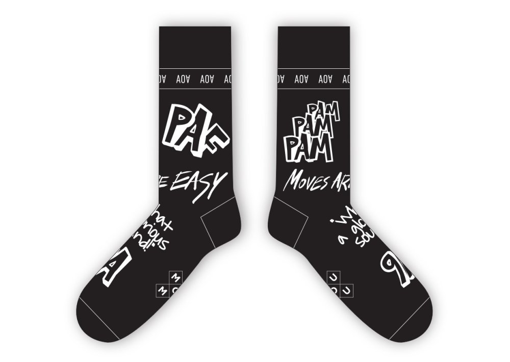 PAF! Socks by Adam Ondra Black - Size: 42 - 46