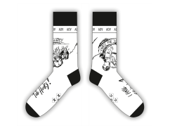 Adam Ondra white "I Hate Toehooks Art" socks visualization Adam Ondra white "I Hate Toehooks Art" socks visualization