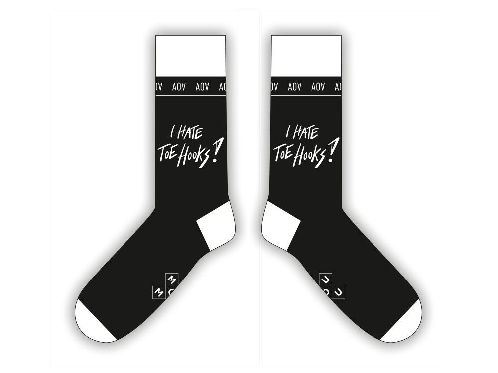Adam Ondra black "I Hate Toehooks" socks visualization