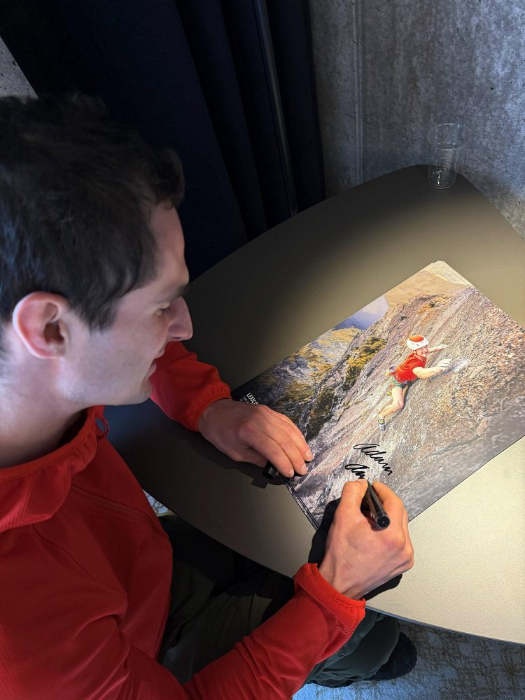 New Lexicon E11 Poster Hand-signed by Adam Ondra - Size: A3 - 29.7 x 42 cm (11.7 x 16.5 in)