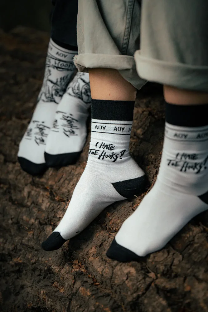 I Hate Toehooks Socks by Adam Ondra, white - Size: 42 - 46
